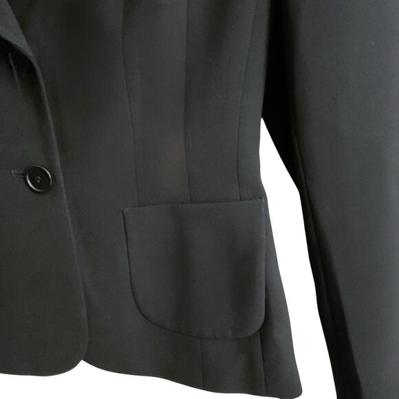 ANN TAYLOR BLAZER Women's Size 2 Black 2-Button Patch Pockets Stretch Career - Picture 8 of 11